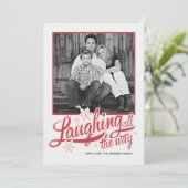 アメリカの赤い雪片の休日の写真カード シーズンカード (スタンド正面)