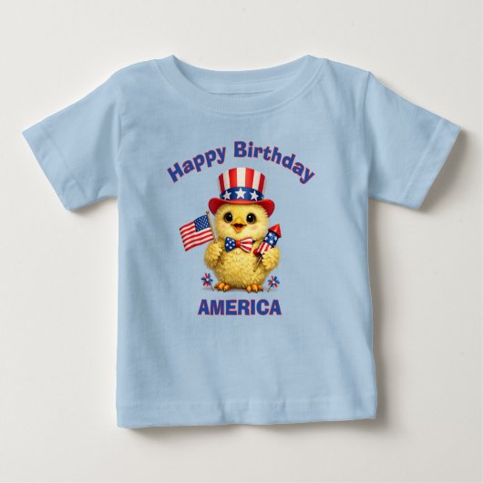 アメリカの赤ちゃん (4c) 愛国キッズTシャツ ベビーTシャツ (正面)
