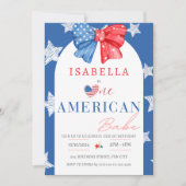 アメリカの赤ちゃん　4th of July　一歳の誕生日 招待状 (正面)