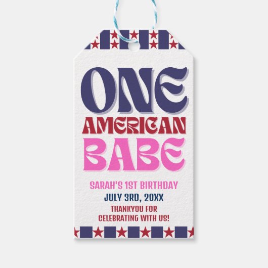 アメリカの赤ちゃん 4th of July 誕生日 ギフトタグ (正面)