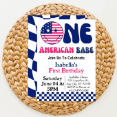 アメリカの赤ちゃん 7月4日 ガール 1歳の誕生日 招待状