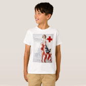 アメリカの赤十字のヴィンテージの第1次世界大戦ポスター Tシャツ (正面フル)