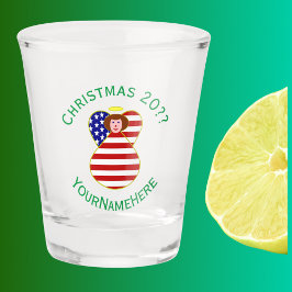 アメリカの赤毛の天使クリスマスフラグカスタマイズ ショットグラス