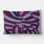 アメリカの赤白の地図ストライプ アクセサリーポーチ (裏面)