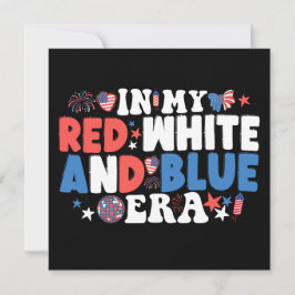 アメリカの赤白青時代のユーモアあふれる7月4日 招待状