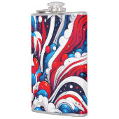アメリカの赤青・白青の愛国心を持つ国旗 フラスク (左)