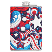 アメリカの赤青・白青の愛国心を持つ国旗 フラスク (裏面)