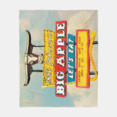 アメリカの路傍|のレストランの印 フリースブランケット (正面)