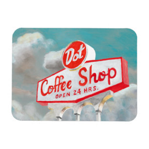 アメリカの路傍 の喫茶店の印 マグネット
