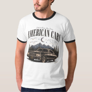 アメリカの車のメンズTシャツ Tシャツ