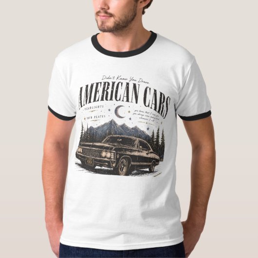 アメリカの車のメンズTシャツ Tシャツ (正面)