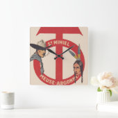 アメリカの軍隊のロゴ第90部 スクエア壁時計 (ホーム)