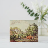 アメリカの農場場面 ポストカード (スタンド正面)