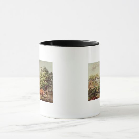 アメリカの農場場面 マグカップ (中央)