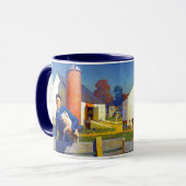 アメリカの農夫の肖像 NC ワイエス アート 15オンス マグカップ (正面左)