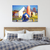 アメリカの農夫の肖像 NC ワイエス 1943 アメリカーナアート キャンバスプリント (インサイチュ (寝室))