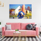 アメリカの農夫の肖像 NC ワイエス 1943 アメリカーナアート キャンバスプリント (インサイチュ (リビング))