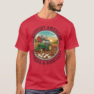 アメリカの農家+牧場+地元農家を応援 Tシャツ
