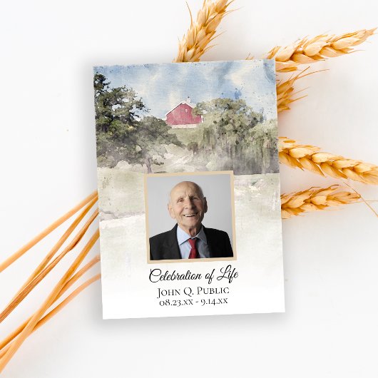 アメリカの農村での赤い納屋の死のお祝いの場 招待状