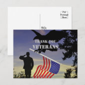 アメリカの退役軍人に感謝 アメリカ国旗 イーグル ポストカード (正面/裏面)
