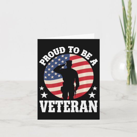 アメリカの退役軍人に誇りを持つ - 敬礼 - アメリカ軍の栄誉 カード (正面)