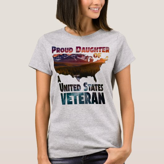 アメリカの退役軍人の娘であることを誇りに思います Tシャツ (正面)