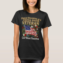 アメリカの退役軍人の娘であることを誇りに思う Tシャツ