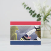 アメリカの退役軍人アート 赤白青のストライプ ポストカード (スタンド正面)