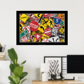 アメリカの道路シンボルや象徴 ポスター (ホームオフィス)