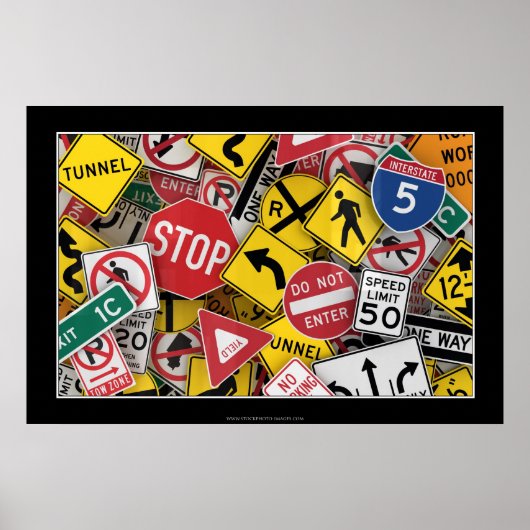 アメリカの道路シンボルや象徴 ポスター (正面)