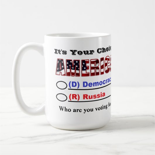 アメリカの選択だ…誰の投票だ? コーヒーマグカップ (左)
