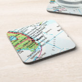 アメリカの都市マイアミを示す地図 コースター (左側)