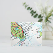 アメリカの都市マイアミを示す地図 ポストカード (スタンド正面)