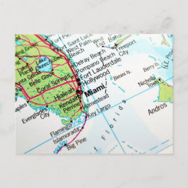 アメリカの都市マイアミを示す地図 ポストカード