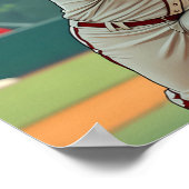 アメリカの野球の漫画風イラスト ポスター (角)