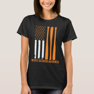 アメリカの野球スポーツ多発性硬化症啓発 Tシャツ