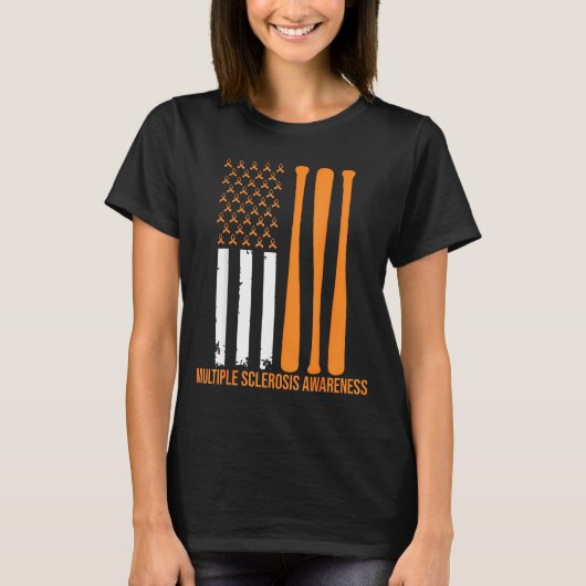アメリカの野球スポーツ多発性硬化症啓発 Tシャツ (正面)