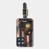 アメリカの野球 ラゲッジタグ (正面縦)