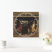 アメリカの野生の西の鍛治屋およびカウボーイ スクエア壁時計 (ホーム)