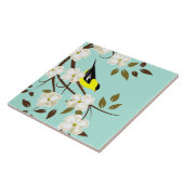 アメリカの金魚とハナミズキの花 タイル (側面)