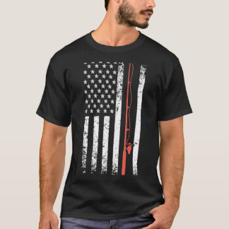 アメリカの釣り竿フラグ 釣り人 Tシャツ