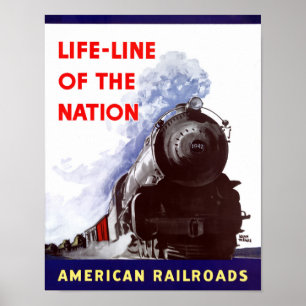 アメリカの鉄道ポスターのライフライン ポスター