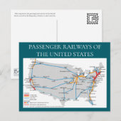 アメリカの鉄道地図ポストカード ポストカード (正面/裏面)