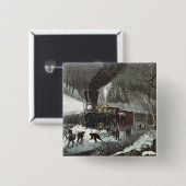 アメリカの鉄道場面1871年 缶バッジ (正面&裏面)
