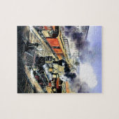 アメリカの鉄道蒸気機関の列車 ジグソーパズル (横)