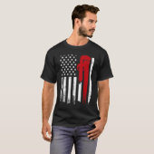 アメリカの鉛管旗の愛国的な配管配管配管管継手 Tシャツ (正面フル)