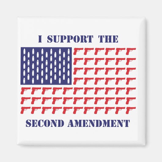 アメリカの銃の旗 – ピストル – 修正第2回 マグネット (正面)