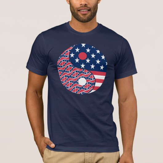 アメリカの陰陽シャツ Tシャツ (正面)