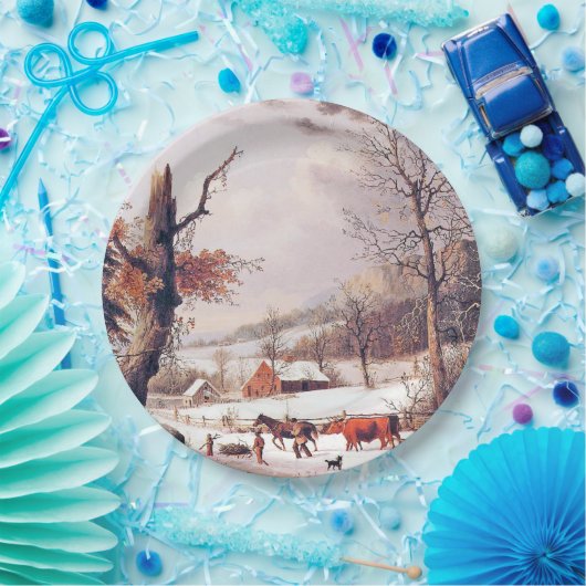 アメリカの集まる木製の雪の紙皿 ペーパープレート (パーティー)