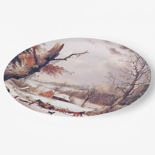 アメリカの集まる木製の雪の紙皿 ペーパープレート (アングル)